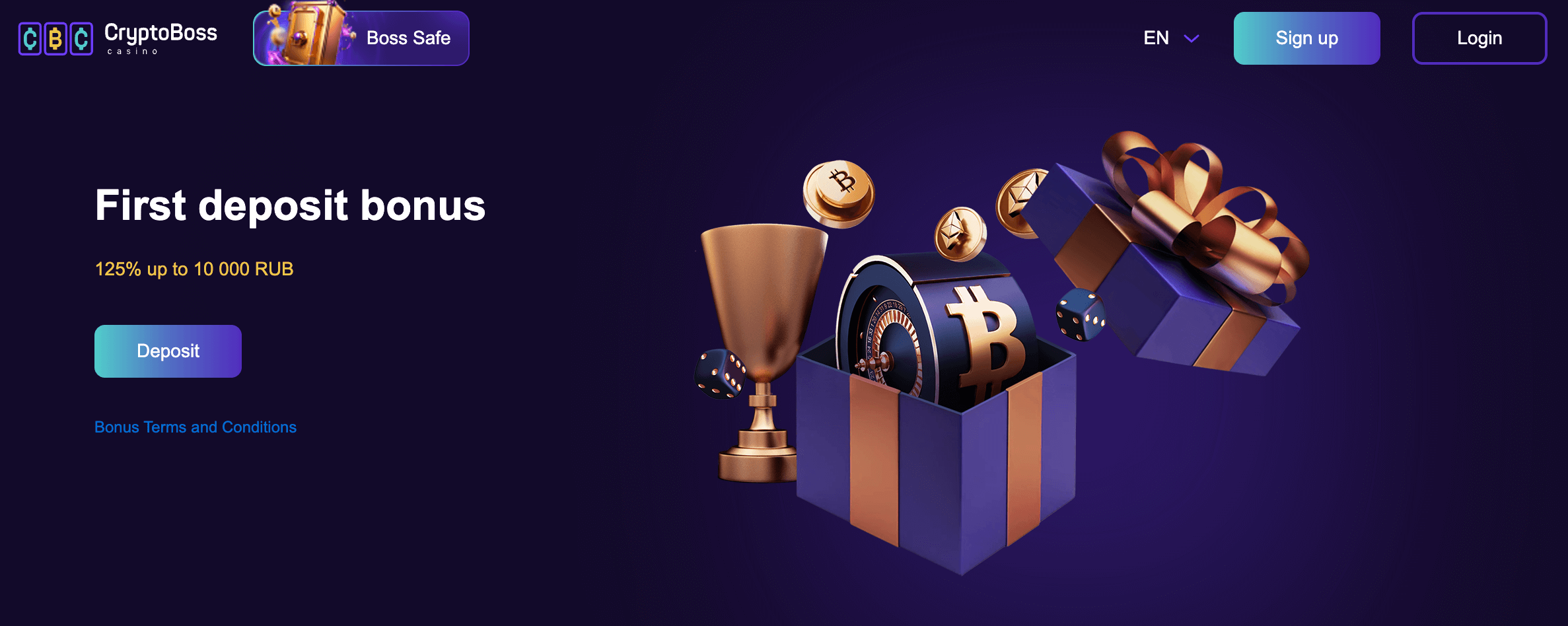 Бонусы казино Криптобосс